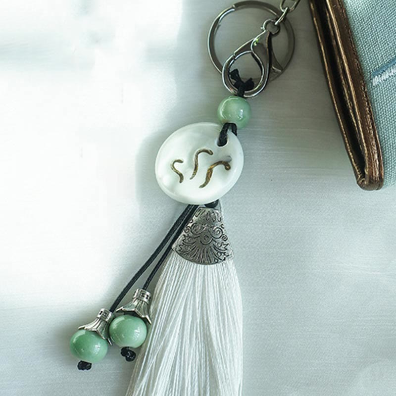 Portafoglio porta contanti di grande capacità, con ricamo bifacciale, motivo Buddha Stones Magnolia Flower, borsa per la spesa