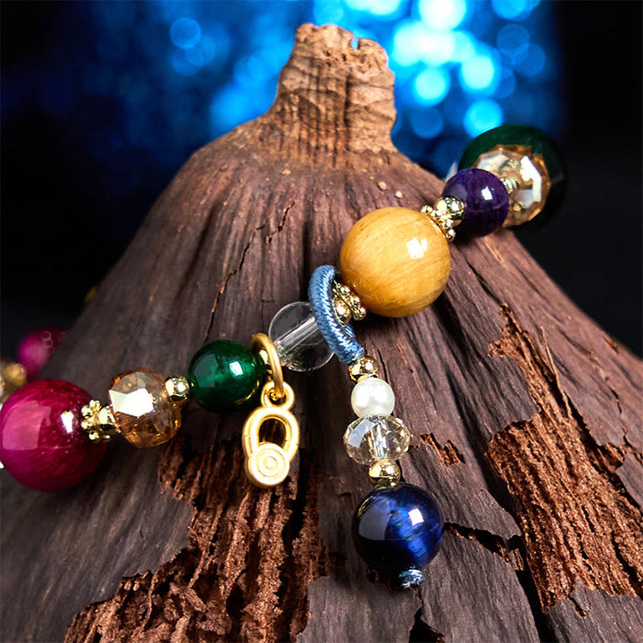 Braccialetto di bilanciamento del peso in pietra naturale colorata occhio di tigre Buddha Stones