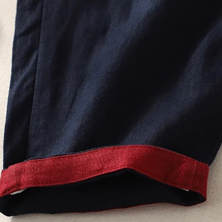 Pantaloni da donna Buddha Stones Commute con coulisse a contrasto di colore, lunghezza 7-8, con tasche - image 27