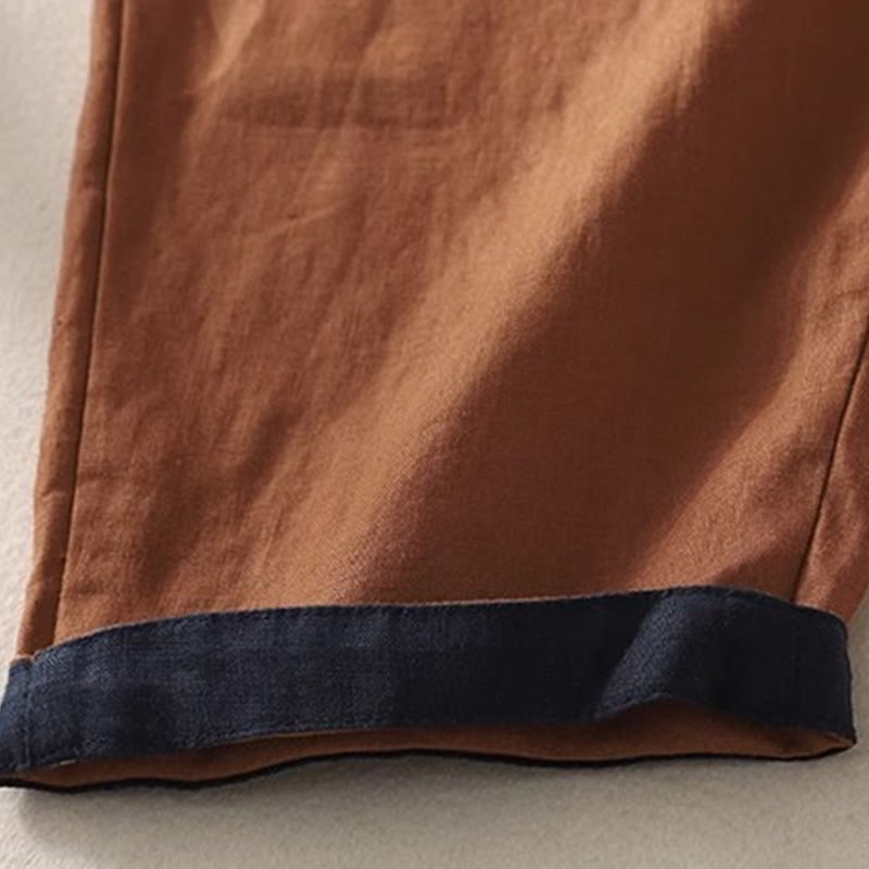 Pantaloni da donna Buddha Stones Commute con coulisse a contrasto di colore, lunghezza 7-8, con tasche - image 21