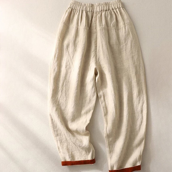 Pantaloni da donna Buddha Stones Commute con coulisse a contrasto di colore, lunghezza 7-8, con tasche - image 8