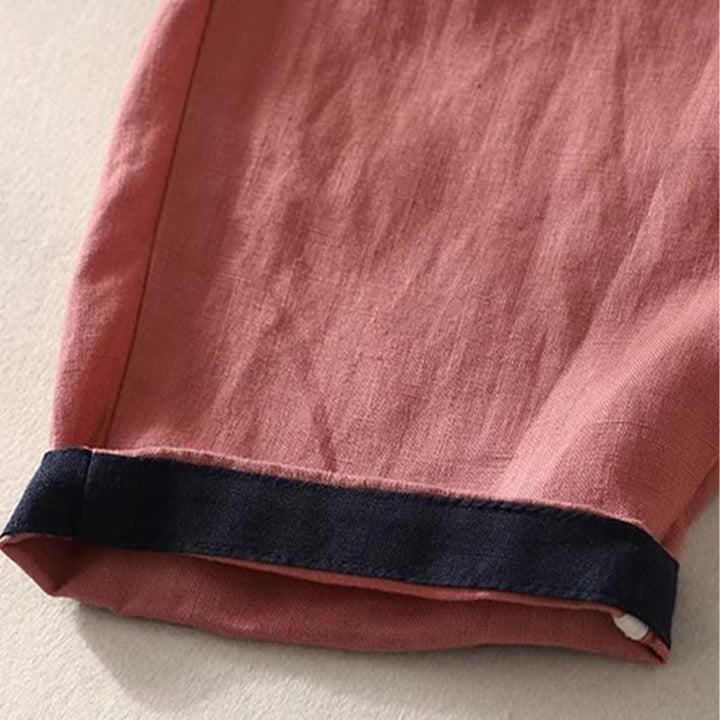 Pantaloni da donna Buddha Stones Commute con coulisse a contrasto di colore, lunghezza 7-8, con tasche - image 5