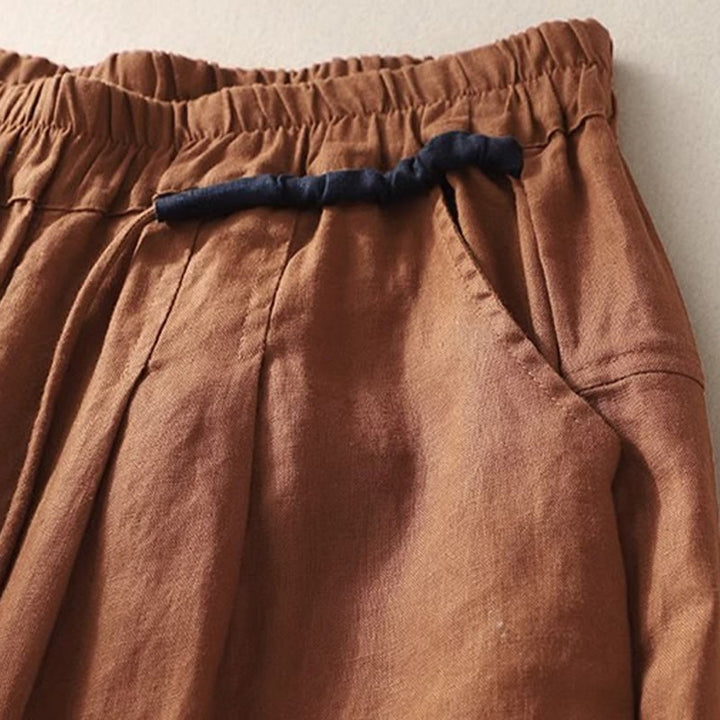 Pantaloni da donna Buddha Stones Commute con coulisse a contrasto di colore, lunghezza 7-8, con tasche - image 17