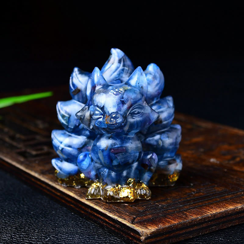 Buddha Stones naturali, vari cristalli, quarzo fragola, ametista, volpe a nove code, protezione, decorazione per la casa