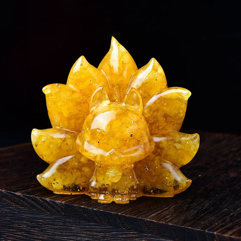 Buddha Stones Piccole Varie Pietre Cristallo Rosa Citrino Ametista Volpe a Nove Code Calore Decorazione per la Casa