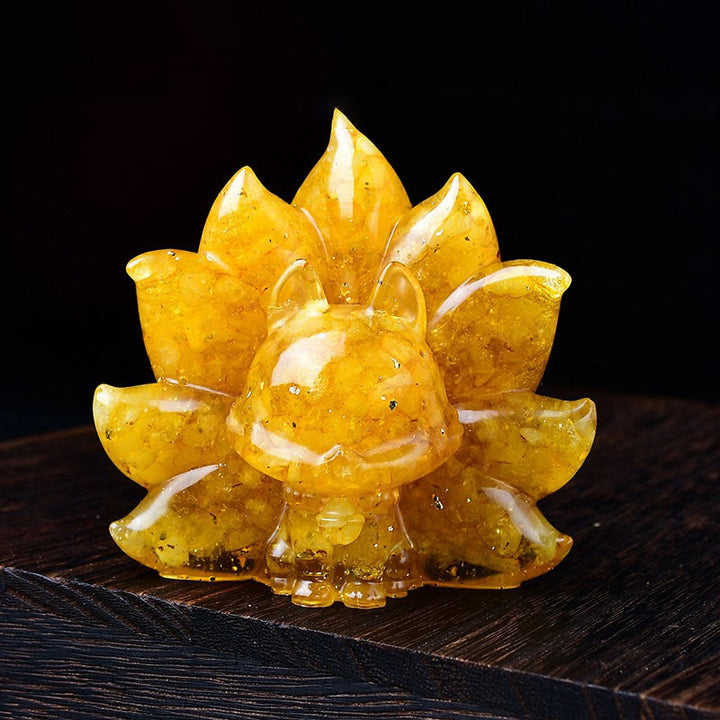 Buddha Stones Piccole Varie Pietre Cristallo Rosa Citrino Ametista Volpe a Nove Code Calore Decorazione per la Casa