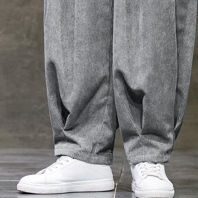 Pantaloni da uomo Buddha Stones Casual in cotone tinta unita con tasche - image 19