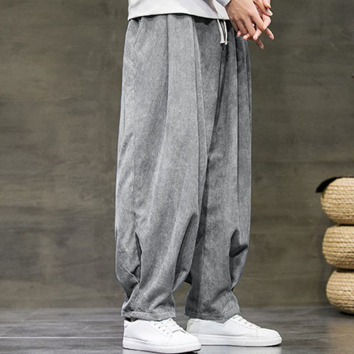 Pantaloni da uomo Buddha Stones Casual in cotone tinta unita con tasche - image 12