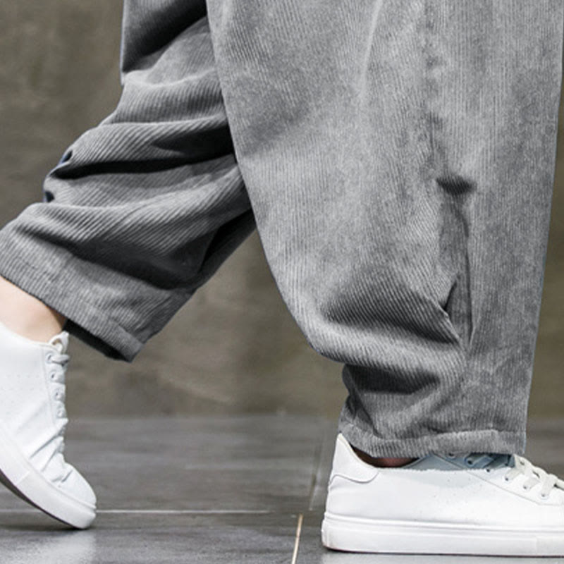 Pantaloni da uomo Buddha Stones Casual in cotone tinta unita con tasche - image 18