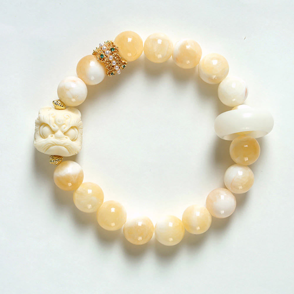 Bracciale Buddha Stones Ambra Grigio Agata Avorio Frutta Confidenza