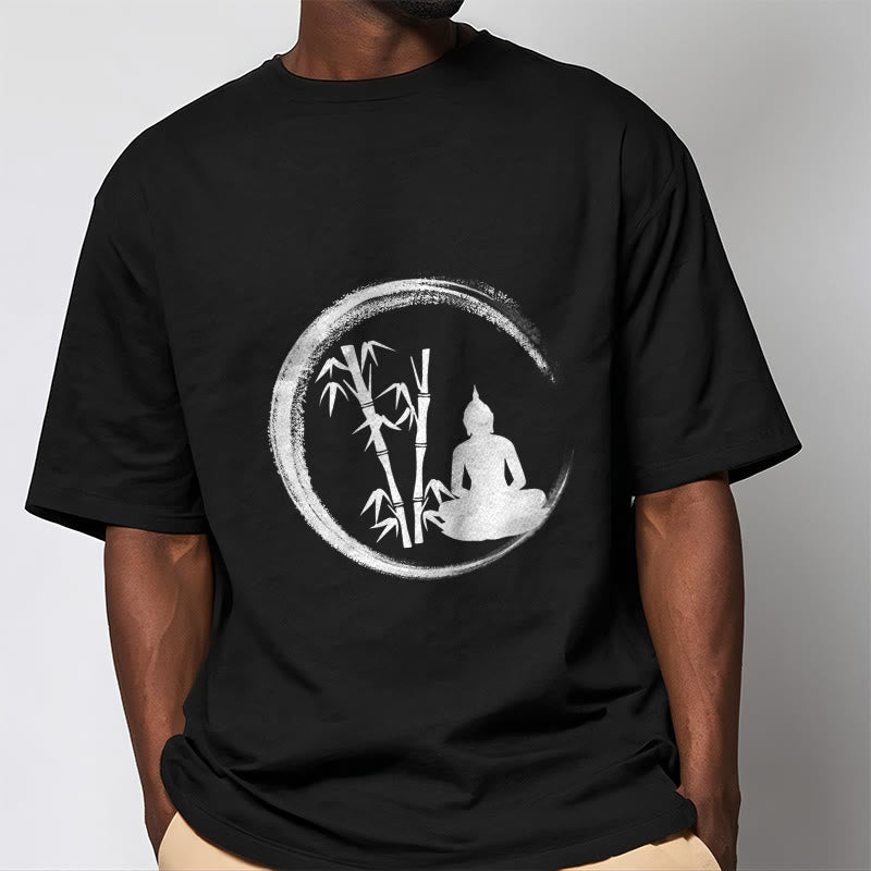 Buddha Stones statua di Buddha seduta in bambù e pietre di Buddha Zen - image 2