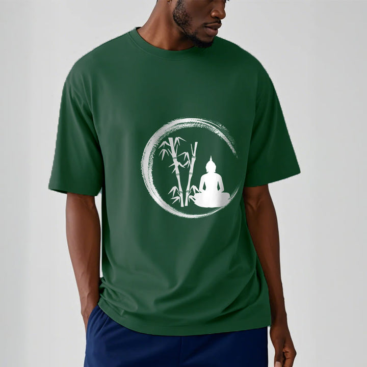 Buddha Stones statua di Buddha seduta in bambù e pietre di Buddha Zen - image 12