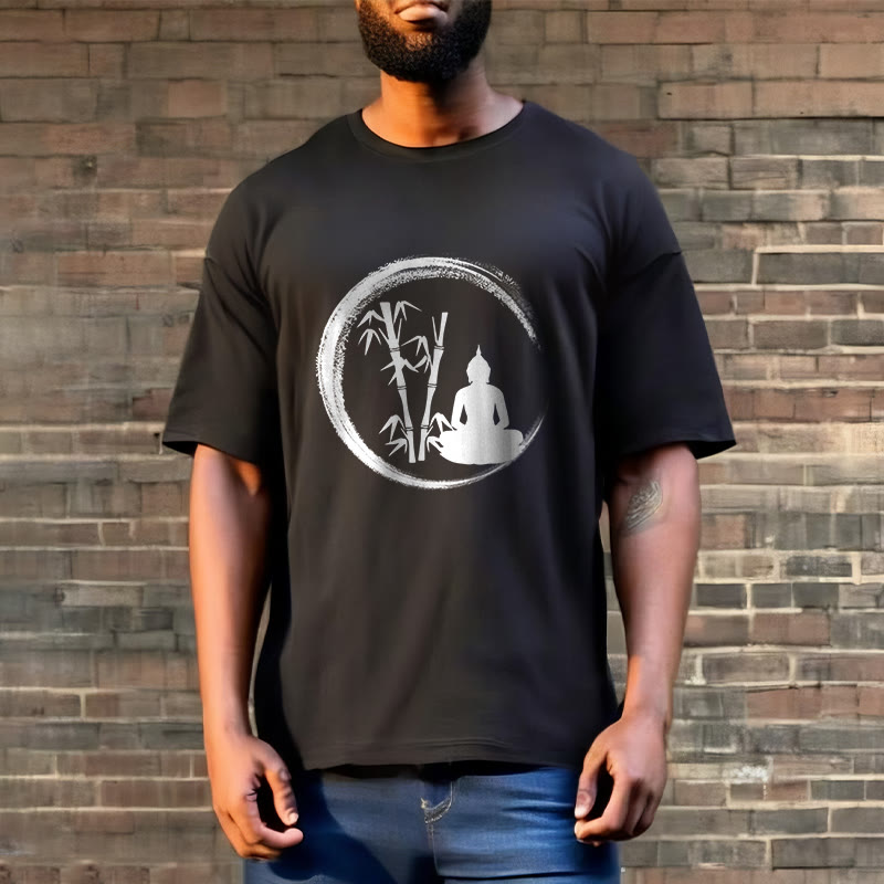 Buddha Stones statua di Buddha seduta in bambù e pietre di Buddha Zen - image 3