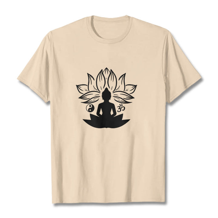 Buddha Stones con statua di Buddha seduta con loto e meditazione, pietre di Buddha Om Yin Yang - Biscotto - 2XL - image 9