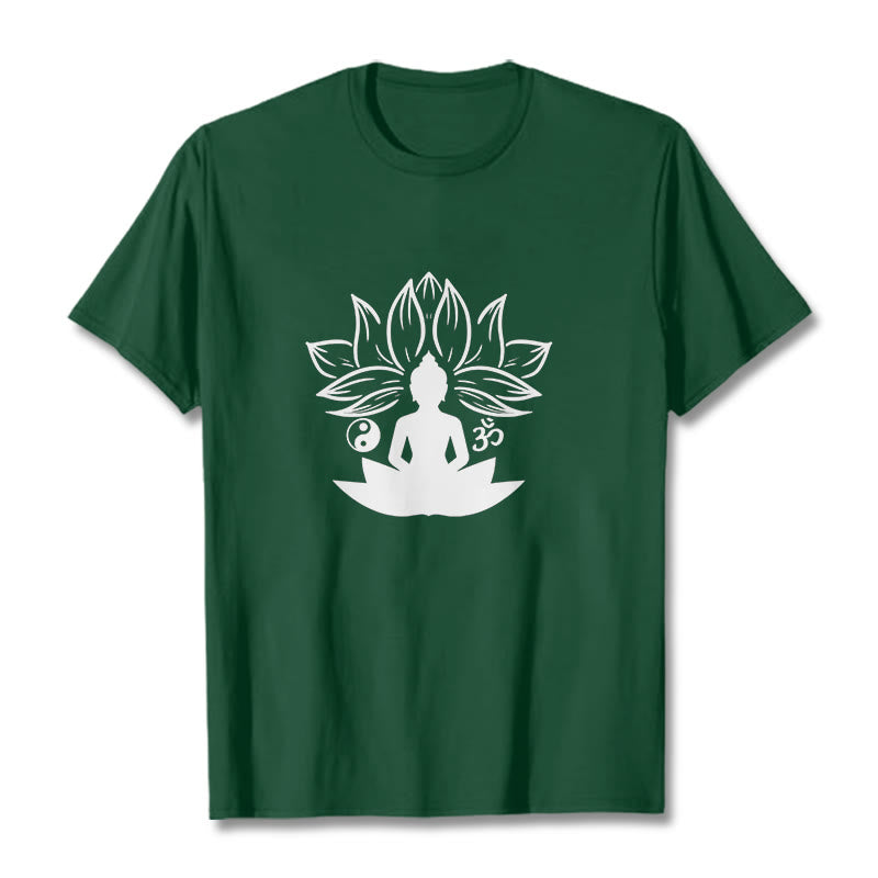 Buddha Stones con statua di Buddha seduta con loto e meditazione, pietre di Buddha Om Yin Yang - Verde foresta - 2XL - image 11