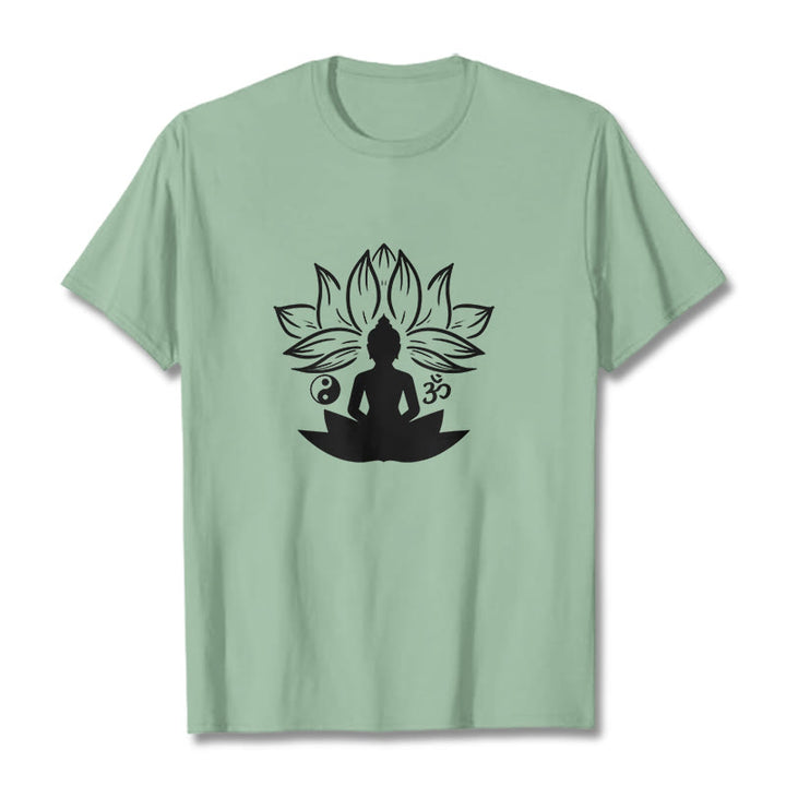 Buddha Stones con statua di Buddha seduta con loto e meditazione, pietre di Buddha Om Yin Yang - Verde pallido - 2XL - image 15
