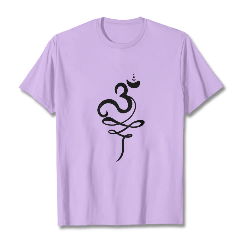 T-shirt con maglietta in sanscrito OM Buddha Stones - Prugna - 2XL - image 17