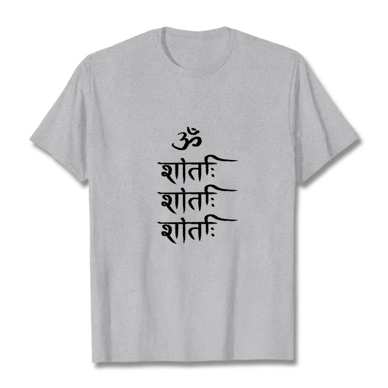 T-shirt con motivo sanscrito Buddha Stones OM MANTRA - Grigio chiaro - 2XL - image 20