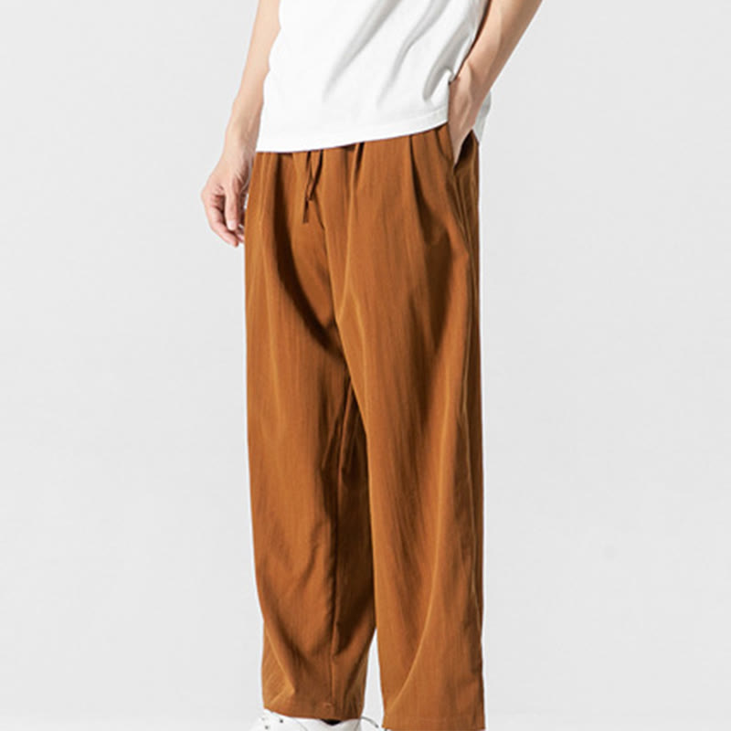 Pantaloni da uomo in cotone e lino con coulisse, con tasche, modello Buddha Stones, casual, estivi, semplici, a gamba dritta - image 32