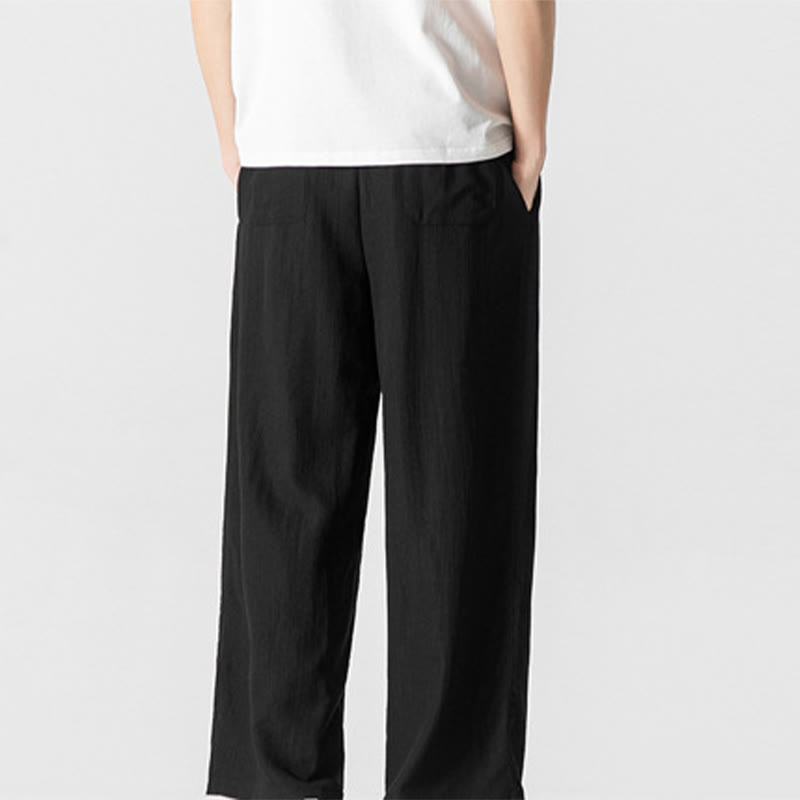 Pantaloni da uomo in cotone e lino con coulisse, con tasche, modello Buddha Stones, casual, estivi, semplici, a gamba dritta - image 19