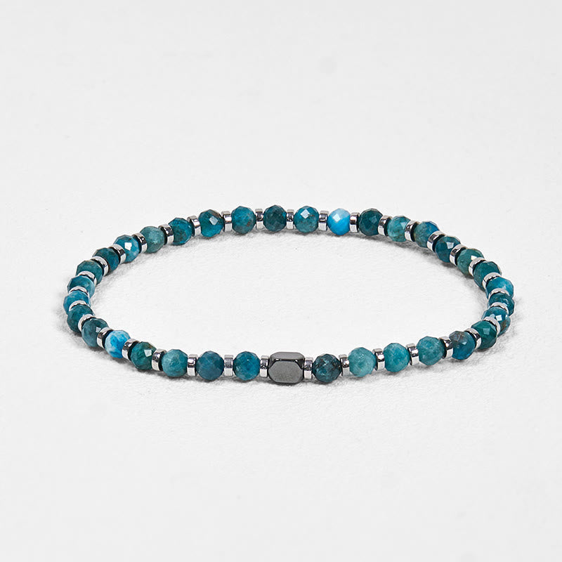 Bracciale di comunicazione in apatite ematite Buddha Stones
