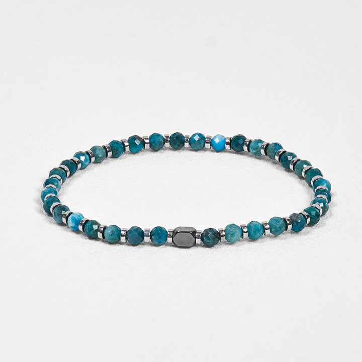 Bracciale di comunicazione in apatite ematite Buddha Stones
