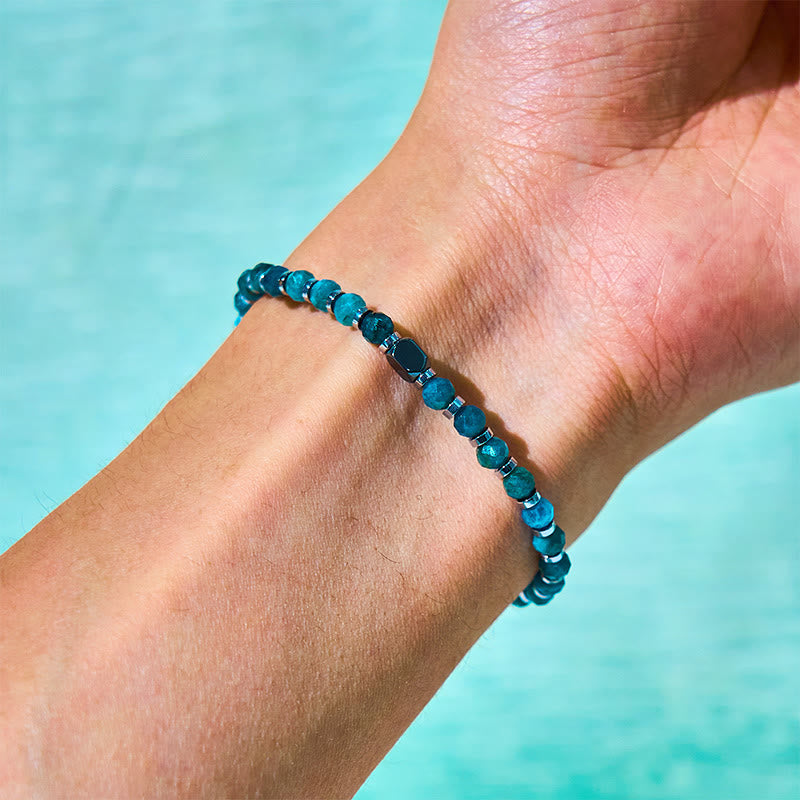Bracciale di comunicazione in apatite ematite Buddha Stones