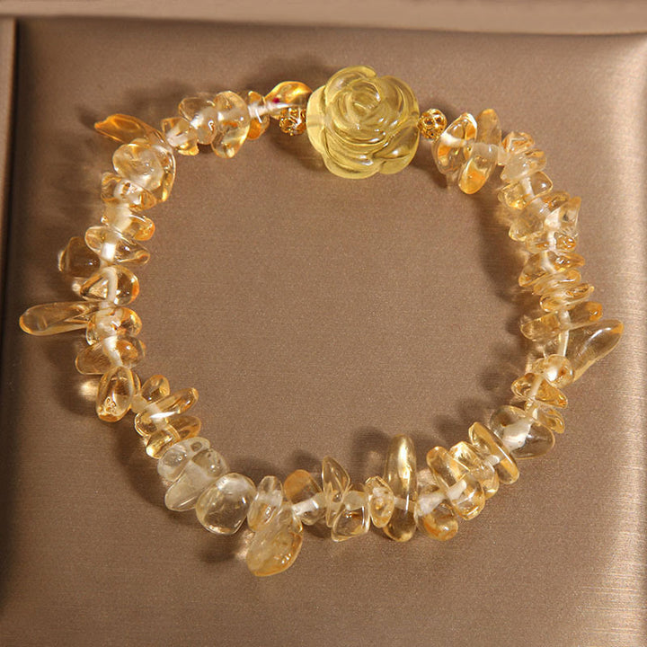 Bracciale del piacere con perline irregolari in citrino naturale Buddha Stones