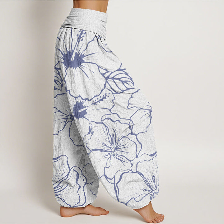 Pantaloni harem da donna con elastico in vita e motivo a fiori di gloria mattutina Buddha Stones - image 7