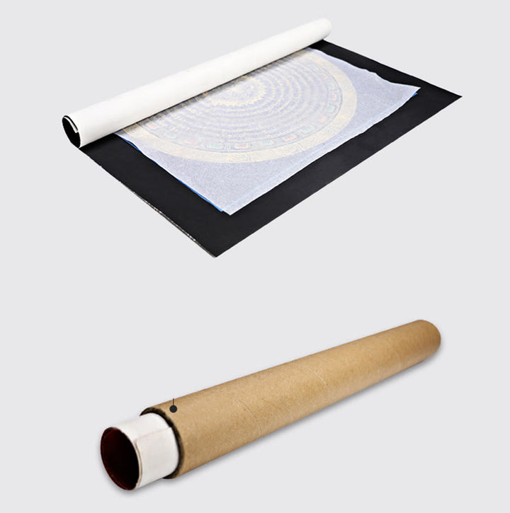 Buddha Stones , pittura tibetana Thangka, Om Mani Padme Hum, scrittura, decorazione fatta a mano (stile casuale)