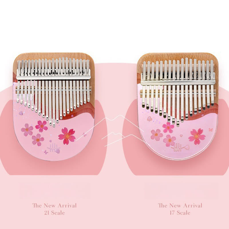 Buddha Stones Kalimba 17/21 tasti pianoforte a pollice in legno di faggio rosa ciliegio pianoforte a dita portatile