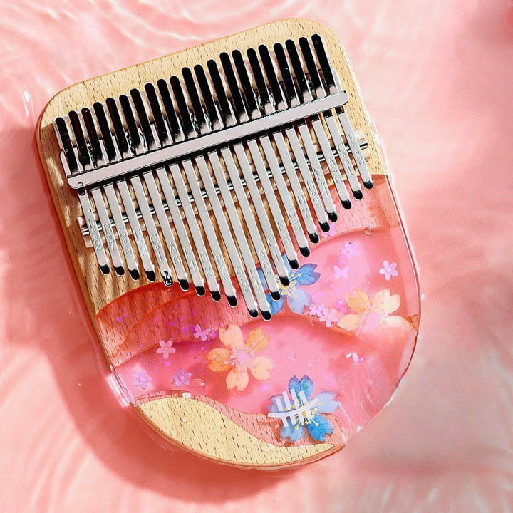 Buddha Stones Kalimba 17/21 tasti pianoforte a pollice in legno di faggio rosa ciliegio pianoforte a dita portatile