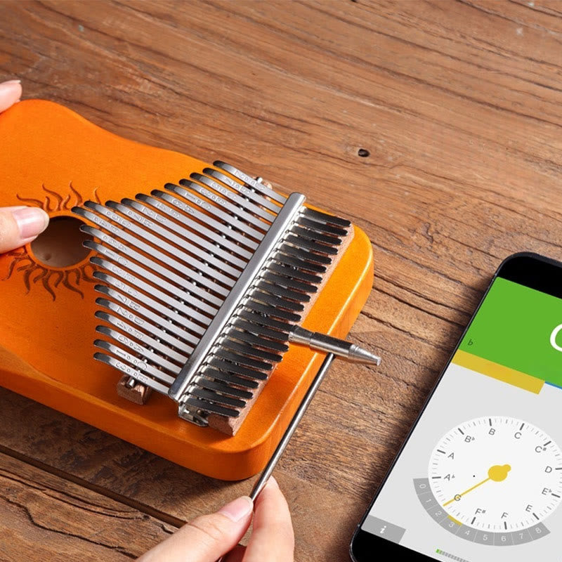 Buddha Stones Kalimba 17/21 tasti, pianoforte a pollice, modello Sun, in legno d'acero, pianoforte portatile per principianti