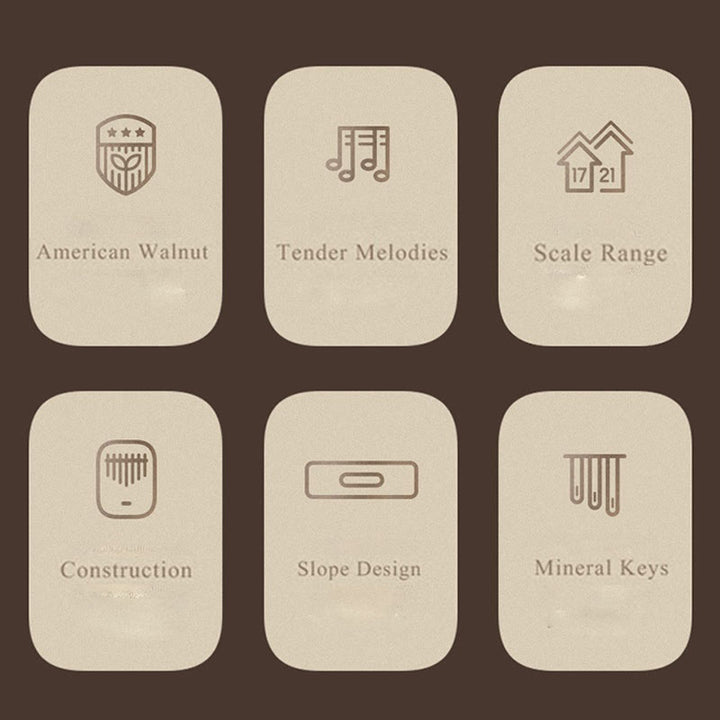 Buddha Stones Kalimba 21 tasti pianoforte a pollice in noce pianoforte portatile per dita