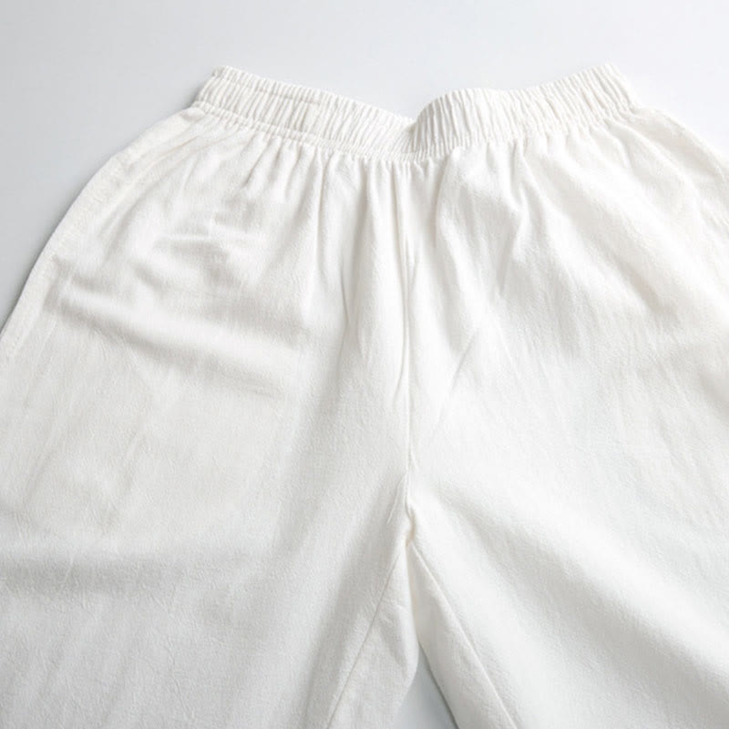 Pantaloni da pratica Tai Chi Qigong unisex con elastico in vita, tinta unita, estivi, con tasche , Buddha Stones - image 7