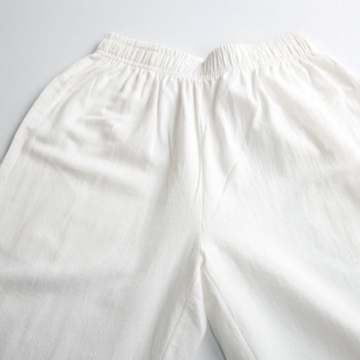 Pantaloni da pratica Tai Chi Qigong unisex con elastico in vita, tinta unita, estivi, con tasche , Buddha Stones - image 7