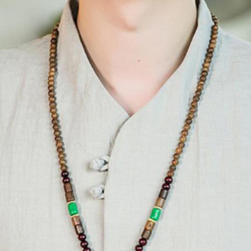 Camicia da uomo in cotone con maniche a tre quarti, modello Buddha Stones, estiva, vintage, tinta unita, con bottoni a rana - image 16