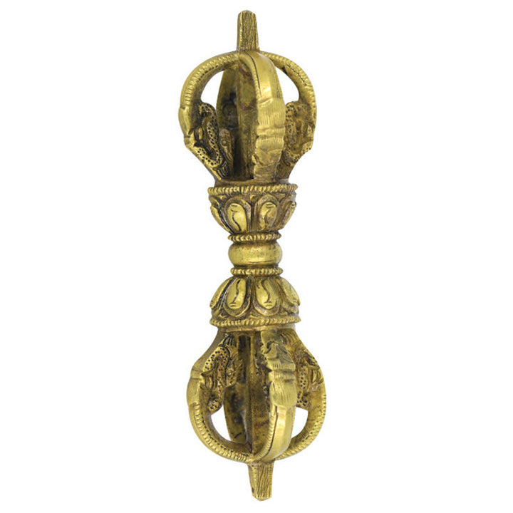 Buddha Stones fatte a mano in Nepal, decorazione in metallo rame Vajra Dorje a cinque punte