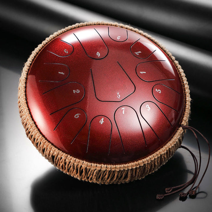 Kit di percussioni per meditazione con tamburo in acciaio Buddha Stones, 13 note, 12 pollici