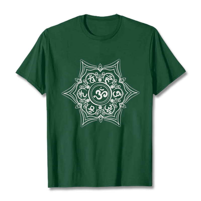 T-shirt Buddha Stones Mandala Om Mani Padme Hum Tee - Verde foresta - 2XL - image 1