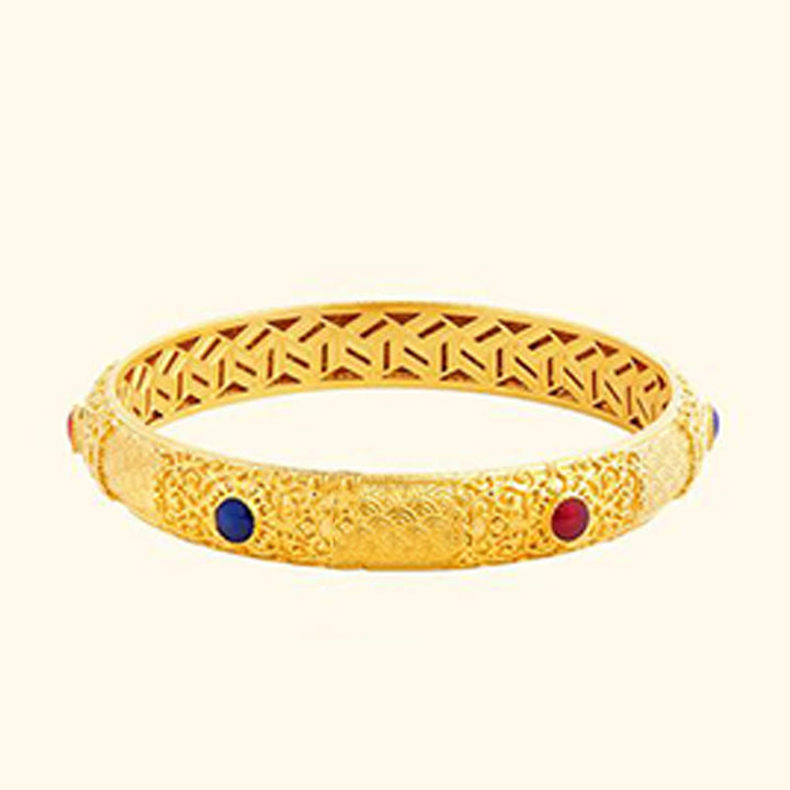 Bracciale rigido di protezione Buddha Stones in argento sterling 925 con nuvole di buon auspicio dorate, design cavo, 56 mm