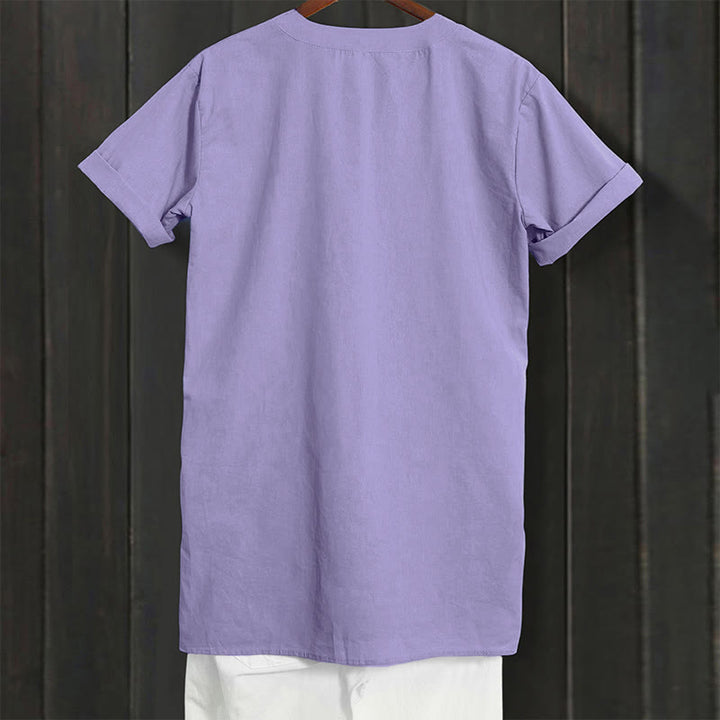 Buddha Stones Camicia da donna a maniche corte con colletto a punta e bottoni casual e semplici - image 2