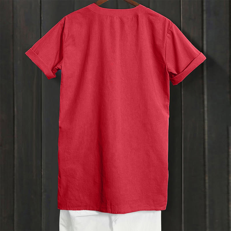 Buddha Stones Camicia da donna a maniche corte con colletto a punta e bottoni casual e semplici - image 31