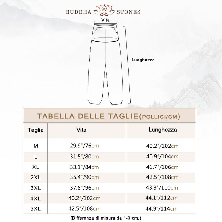 Pantaloni da uomo in cotone con coulisse tinta unita Buddha Stones con tasche - image 4