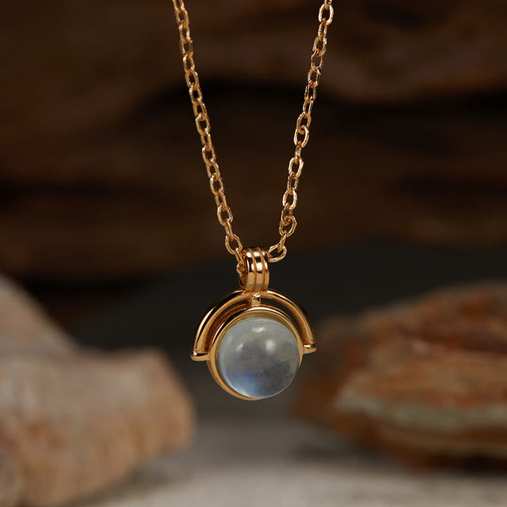 Collana con ciondolo "Confidence" in argento sterling 925, Buddha Stones, agata rossa, occhio di tigre, acquamarina, pietra di luna