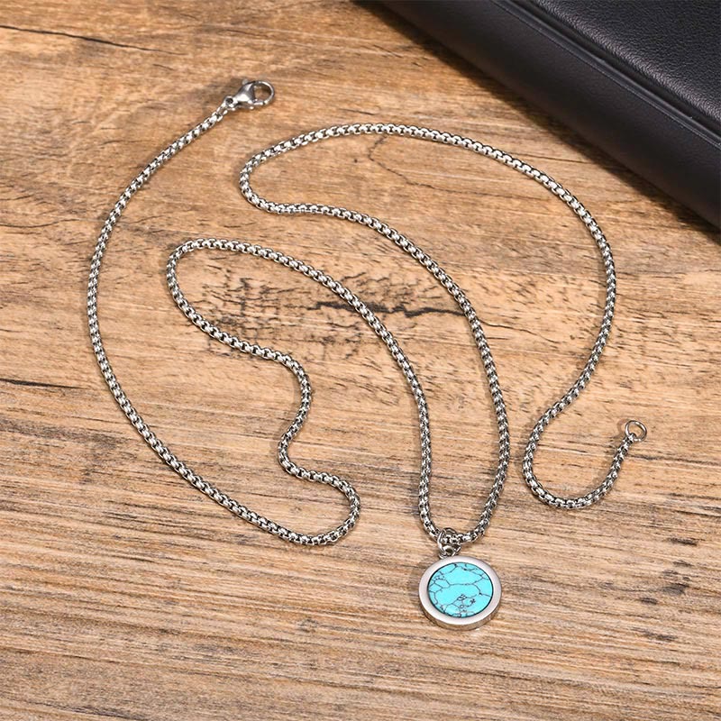 Collana con ciondolo di purificazione in pietra naturale Buddha Stones, occhio di tigre, lazurite, malachite e acciaio al titanio.