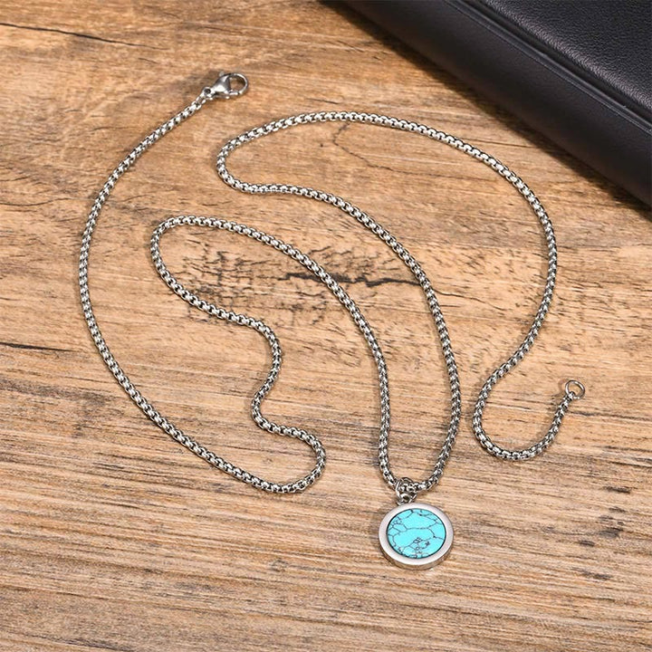 Collana con ciondolo di purificazione in pietra naturale Buddha Stones, occhio di tigre, lazurite, malachite e acciaio al titanio.