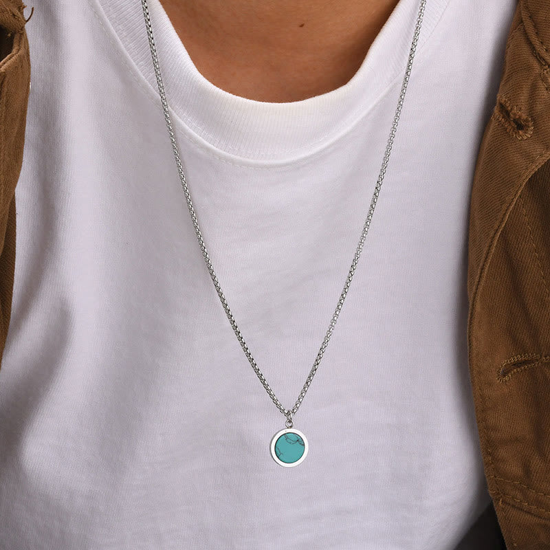 Collana con ciondolo di purificazione in pietra naturale Buddha Stones, occhio di tigre, lazurite, malachite e acciaio al titanio.