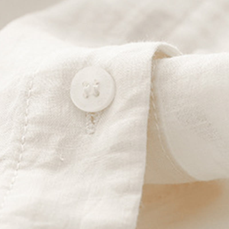 Camicia da donna in misto cotone con maniche a tre quarti e scollo rotondo con bottoni semplici e motivo Buddha Stones - image 15