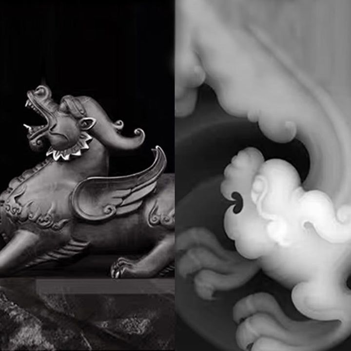 Bracciale Buddha Stones in argento sterling 999 PiXiu con ossidiana nera naturale